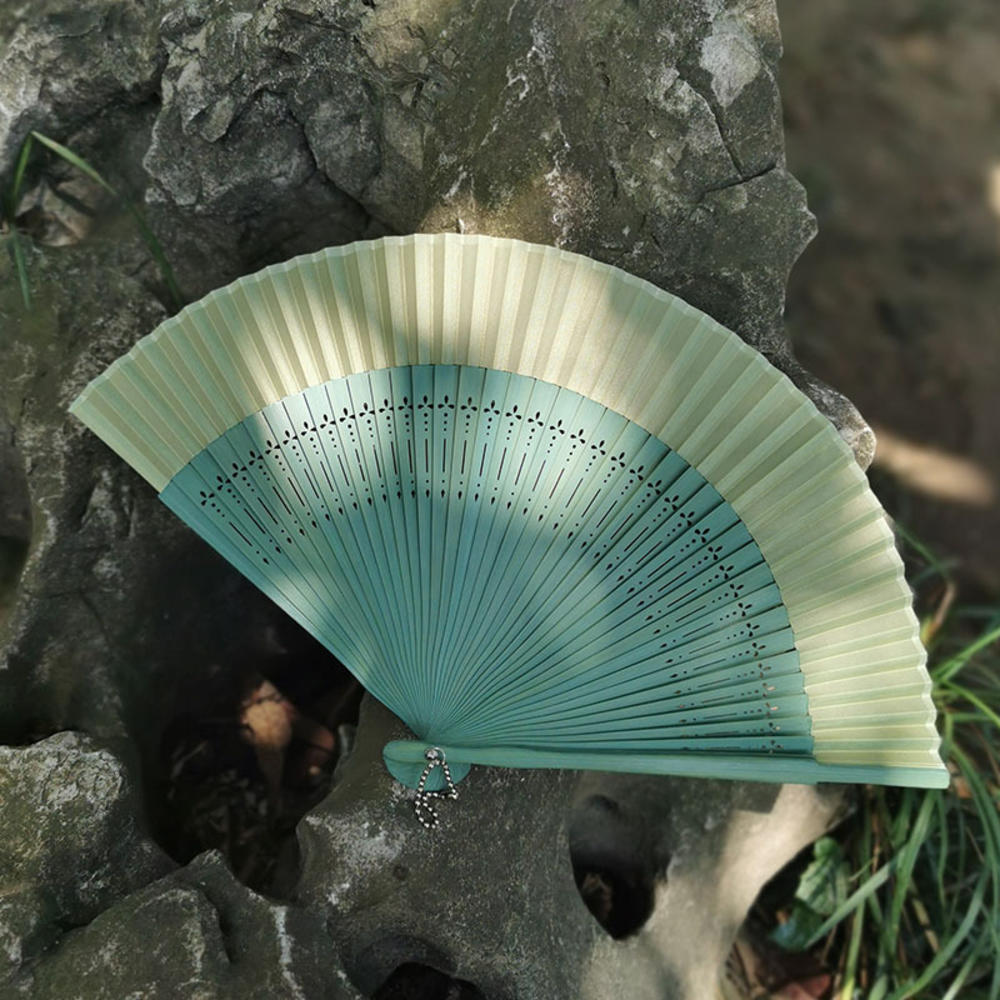 Carved Bamboo Folding Fan Wedding Party Dance Hand Fan Prop Home Decor Chinese Art Craft Wooden Vintage Hollow Antiquity Fan NEW