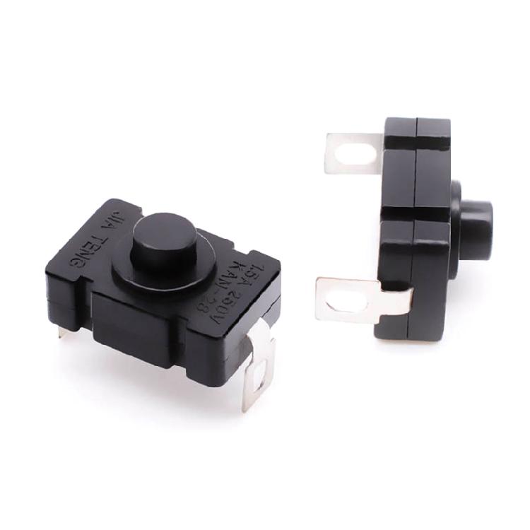 10 Stück Schwarzer Latching Mini Ein/Aus-Schalter Selbstverriegelnder Drucktastenschalter Langlebig