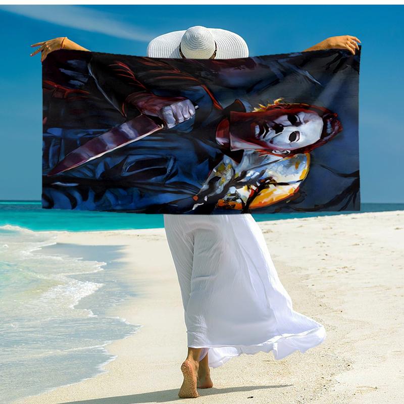 Ultra-Soft Beach Towel with Halloween horror Theme,Ideal for Pool - Camping, Diving - Perfect Travel Essential, Vibrant Beach Towel.