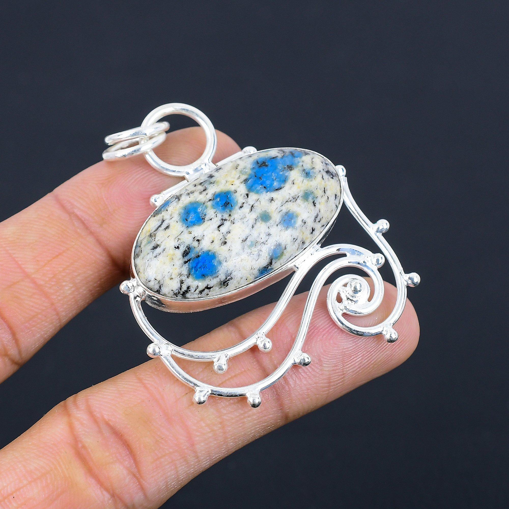 

Sisters Day Sale K2 Jasper Stone Handmade Bezel Pendant Jewelry Sterling Silver