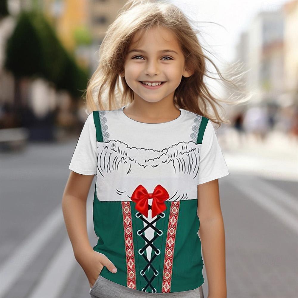 

Футболка для дівчинки Cosply, літня повсякденна, зручна, дихаюча, з короткими рукавами, весела футболка для дівчаток, з 3D принтом, дитячий одяг 160