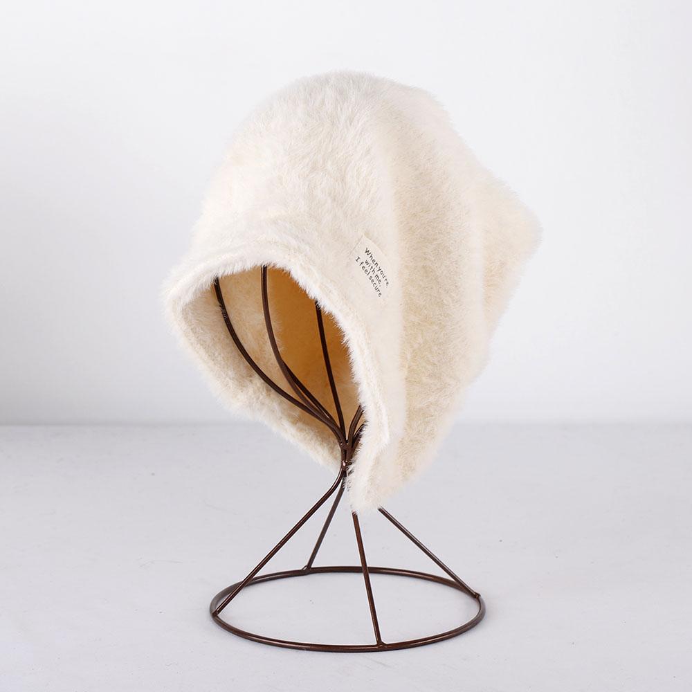 Pile Cap Skullies Beanie Japanese Hat Fake Fur Caps Candy Colored Wool Hat Knitted Hat Skiing Cap Big Hat Korean Hat Mohair Hat