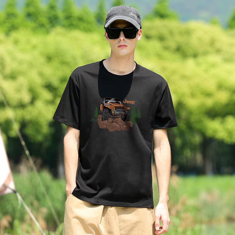 JEEP Men's Pure Cotton Crew Neck T-Shirt