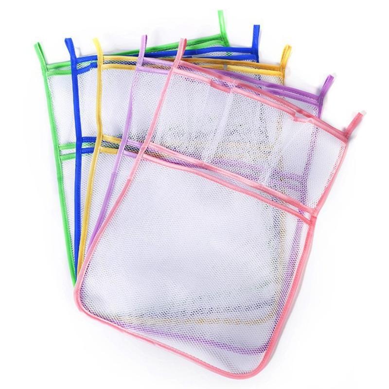 Mesh Bathtub Toy Storage Basket,Tub Holder Bag,Shower Caddy Hanging Bucket Bin,Baby Bathroom Organizer With2 Adhesive Wall Hooks