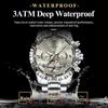 POEDAGAR Top Luxury Men Watch Automatic Date Week Man Wristwatch Hollow Tourbillon Mechanical Stainless Steel Watches