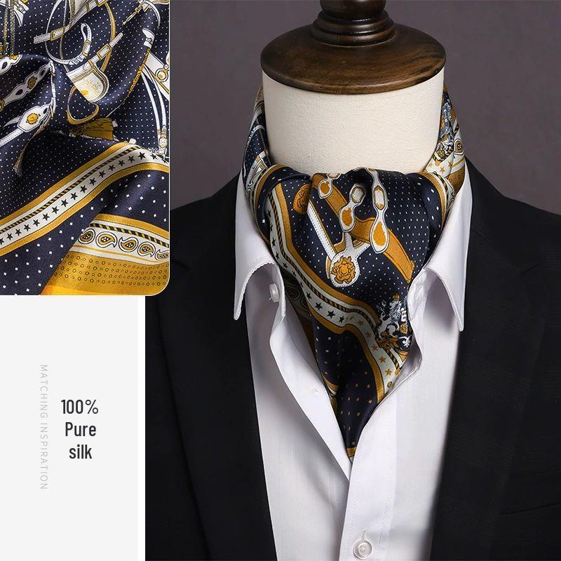 Мужской ретро квадратный шейный платок из тутового шелка TXRMDX 53x53cm