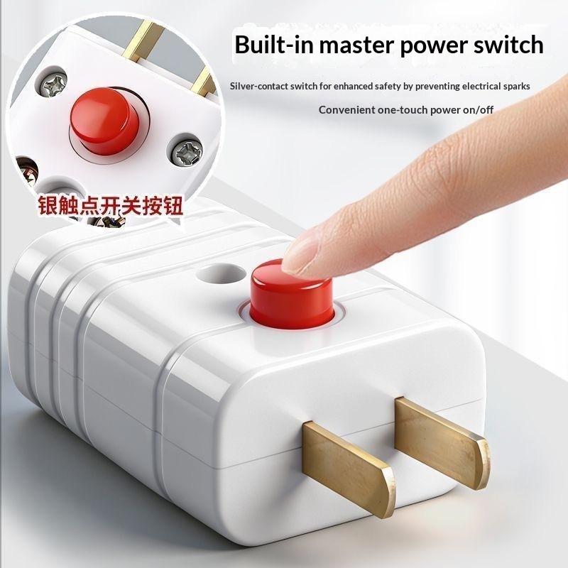 2 Prong Electric Power Plug With On Off Switch And Thick Pure Aluminum Pins 10A 250V For Home Office Daily Usedesert Bling