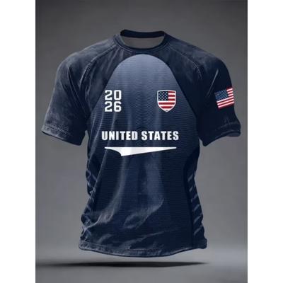 New Summer Men's 3D Digital Printed Soccer Jersey, Loose Fit, Breathable, Quick-Drying, Short-Sleeve Sports Training Jersey