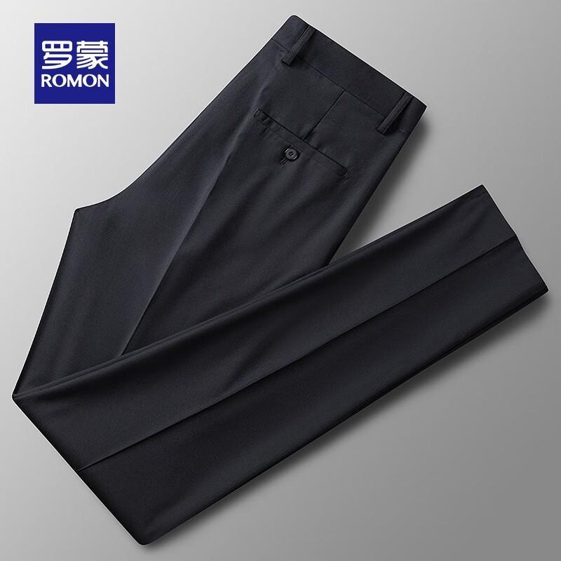 ROMON Men's Business Casual Straight-Leg Trousers