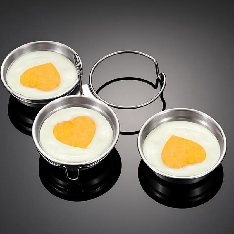 3-in-1 Eierdämpfer aus Edelstahl Haushalt Multifunktional Rund Gekochtes Ei Küchenutensilien