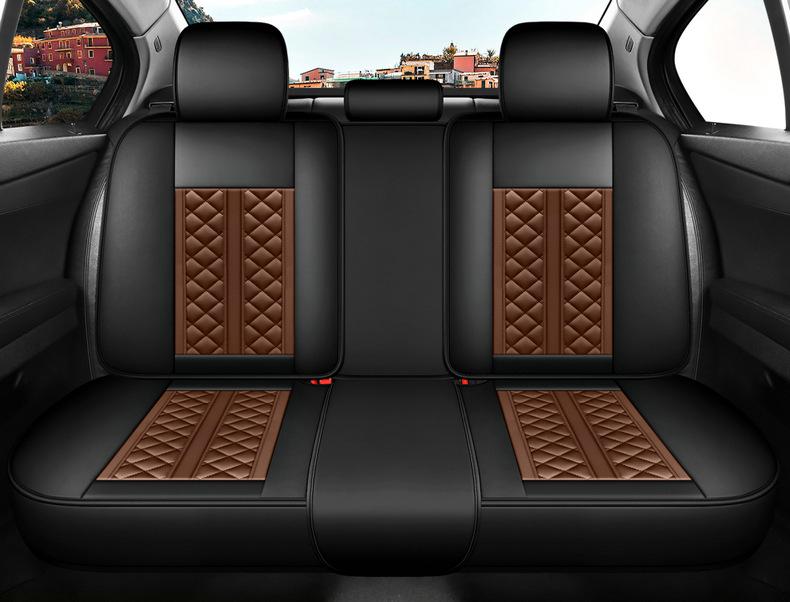 Universal Four-Season Cartoon Leather Car Seat Cushion Set for Five Seats