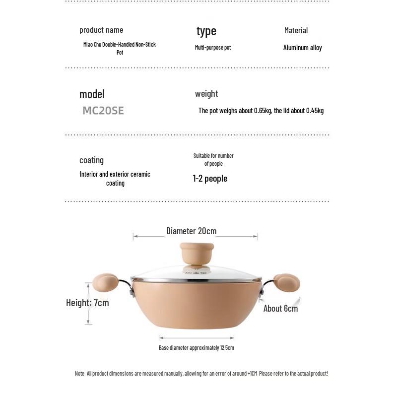 COOKER KING 20cm Portable Ceramic Non-stick Wok