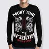 Spring and Autumn Round Neck Muay Thai Graphic 3D Printed Top Fashionable Casual Long Sleeved Men's T-shirts