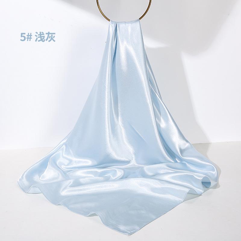 Fashion Shawls Wraps Bandana Head Scarfs Women Long Kerchief Silk Satin Hijab Scarves 110x110cm