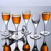 Set da 6 pezzi Squisito Bicchiere da Vino Piccolo Elegante Bicchierino da Shot Calice da Baijiu Festa Trasparente Bicchiere per Distillati Utensili da Vino Bicchieri da Bar