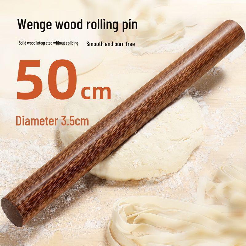 Beech Wood Rolling Pin for Dough and Dumplings - Solid Wood Baking Tool with Round Head