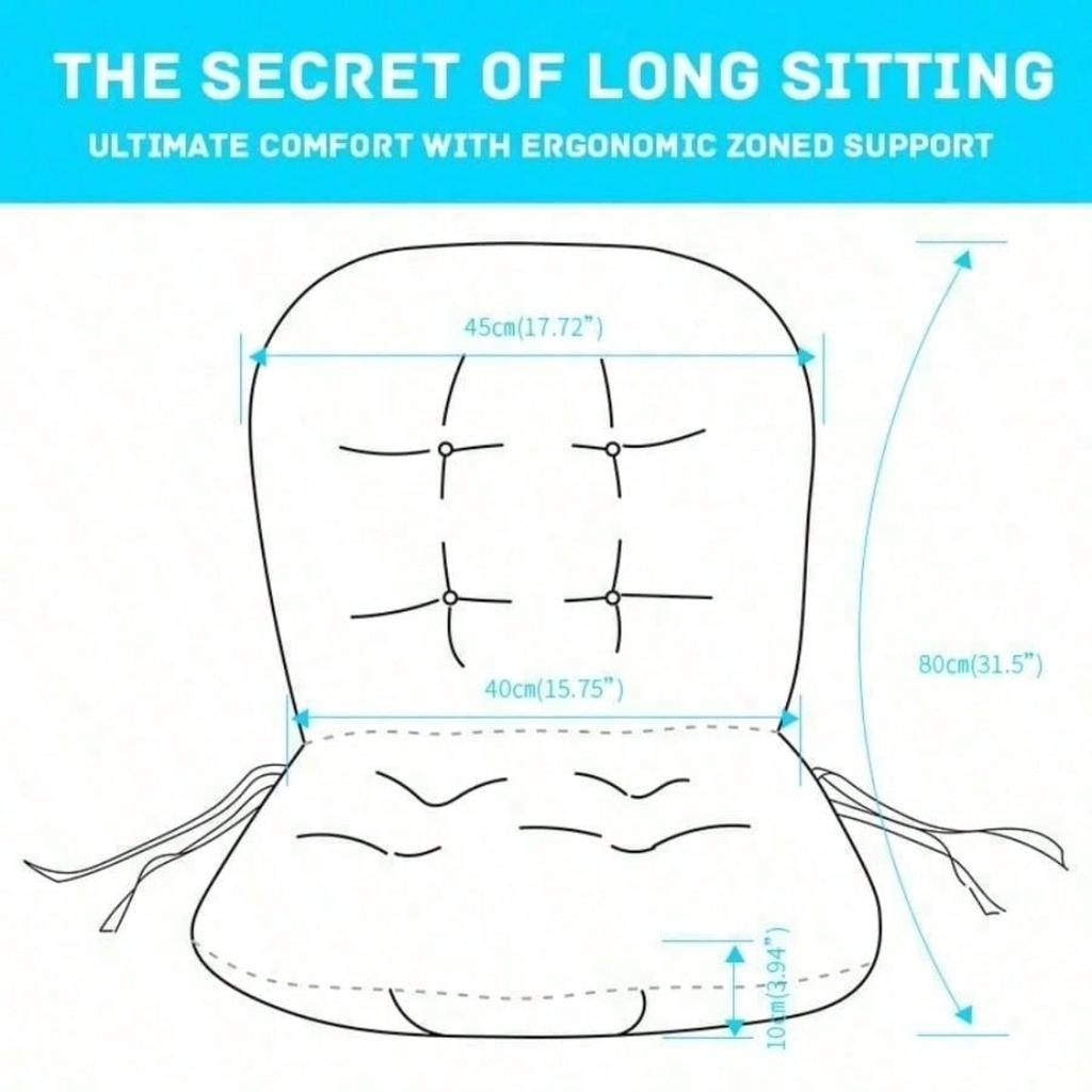 1 Cushion With Thickened Backrest For Office, Car, And Gaming Chairs
