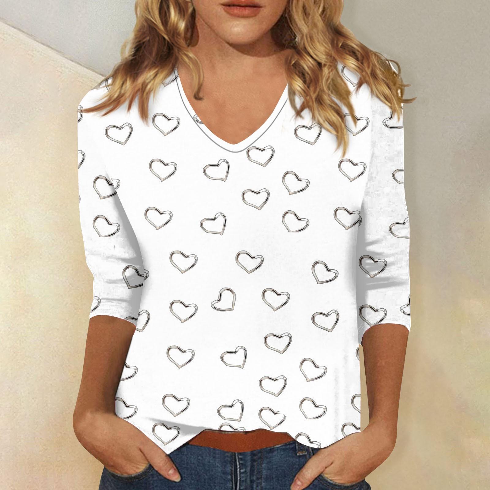 

Женский топ с v-образным вырезом и рукавами 3/4 с принтом, повседневный топ с принтом L бежевый