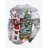 Christmas Elements Santa Claus 3D Printing Men's Spring Autumn Tops T-shirts Fashion Versatile Loose Breathable Long Sleeve O-neck T-shirt Casual