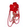 Cloth Fabric Flower Hand Sewn Handmade Flower Fashion Trimming Crystal Tassel  Garment Decoration