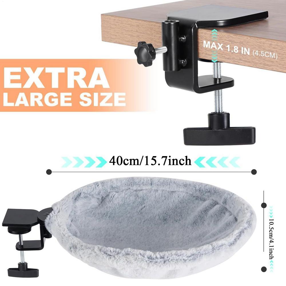 

Desk Bed For Cat Indoor Kitten Hammock Supports Up To 50 Lbs Ergonomic Cat Desk Bed For Sleeping Relaxation Living Room Bedroom сірий колір
