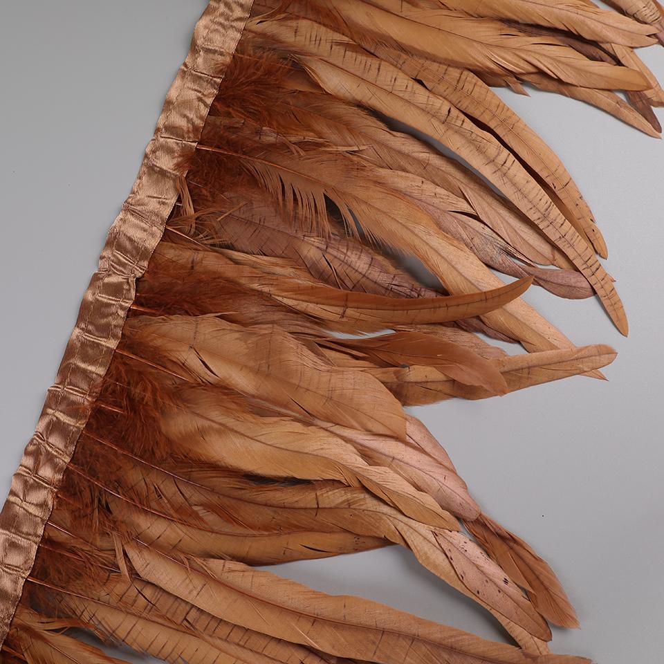 25-30cm Rooster Feather Trimming Chicken Feathers Trims Rooster Tail Feather Ribbon Dress Skirt Costume Carnival Decoration