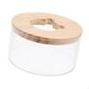 Acrylic Hamster Bath Container with Wooden Cover for Small Animals