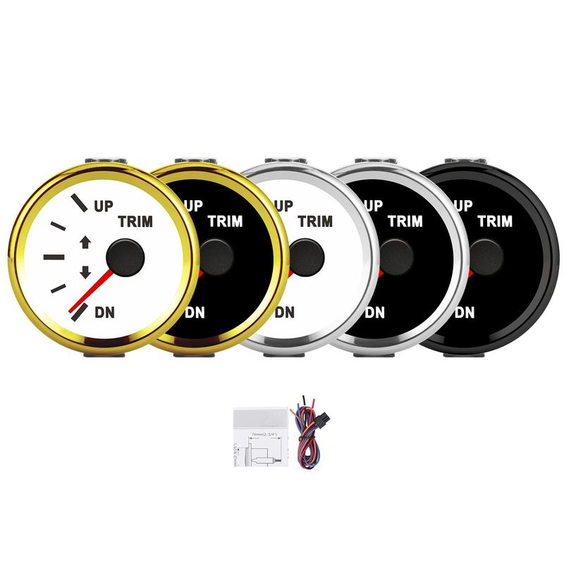 Balance Gauge Meter Boat Trim Balance Gauge Meter IP67 Waterproof with Red Backlight 52mm Ship Yacht Marine Yacht Trim Gauge