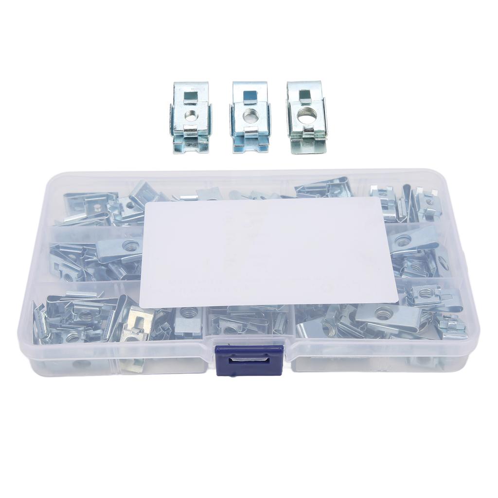 90 Stück Auto Befestigungselemente Clip Mutter Rostschutz U-Typ Befestigungsclips Ersatz für Karosserieverkleidung