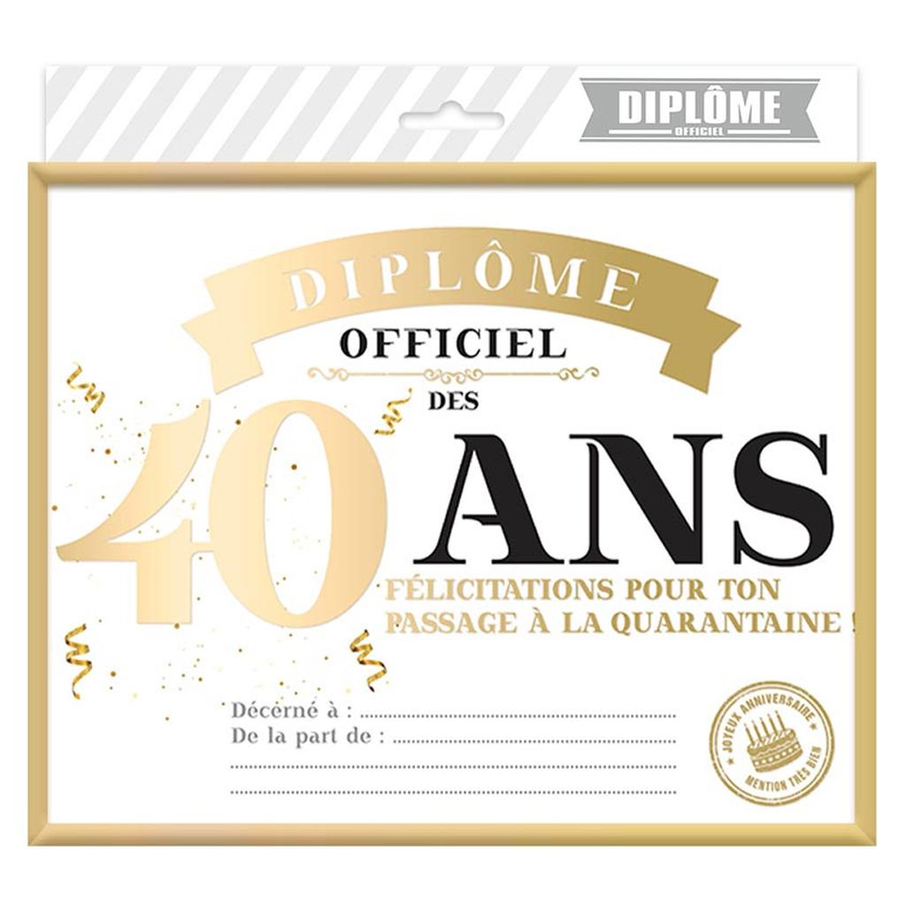 Les Trésors De Lily [A3653] - Official Gold '40 Years' Diploma Frame - 25x20 Cm