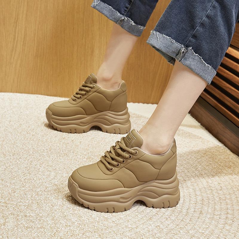 Platform dad shoes women's 2025 spring new versatile casual sports shoes bread shoes small inner height increase women's shoes