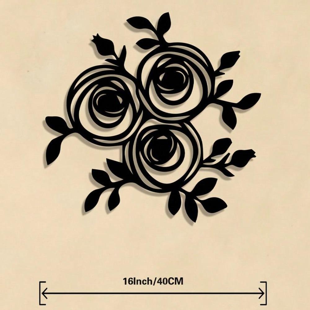 

Bohemian Golden Rose Metal Wall Sculpture for Living Room Outdoor Decor 40x40