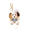 Fluffy Chef Style Dog Plush Keyrings Soft Stuffed Animals Backpack Keyrings  Hanging Accessory