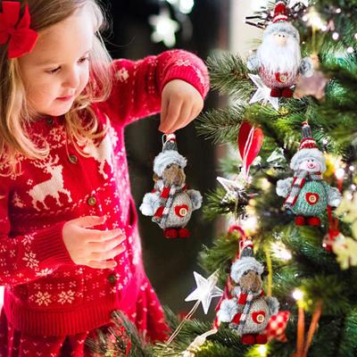 Christmas Pendant Santa Xmas Hanging Claus Snowman Elk Shape Tree Ornament for Festive Home Decorations