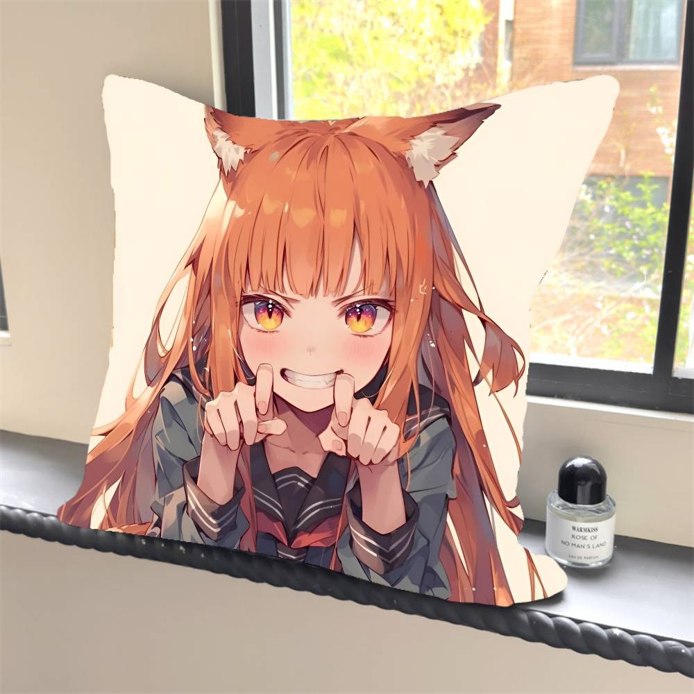 Spice And Wolf Anime Pillow Case Square Pillow Bedroom Sofa Leisure Comfort Cushion Car Home Decoration