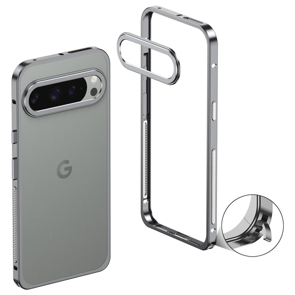 For Google Pixel 9 Pro XL Bumper Cases Metal Frame Heat Dissipation Cover with Lens Protector