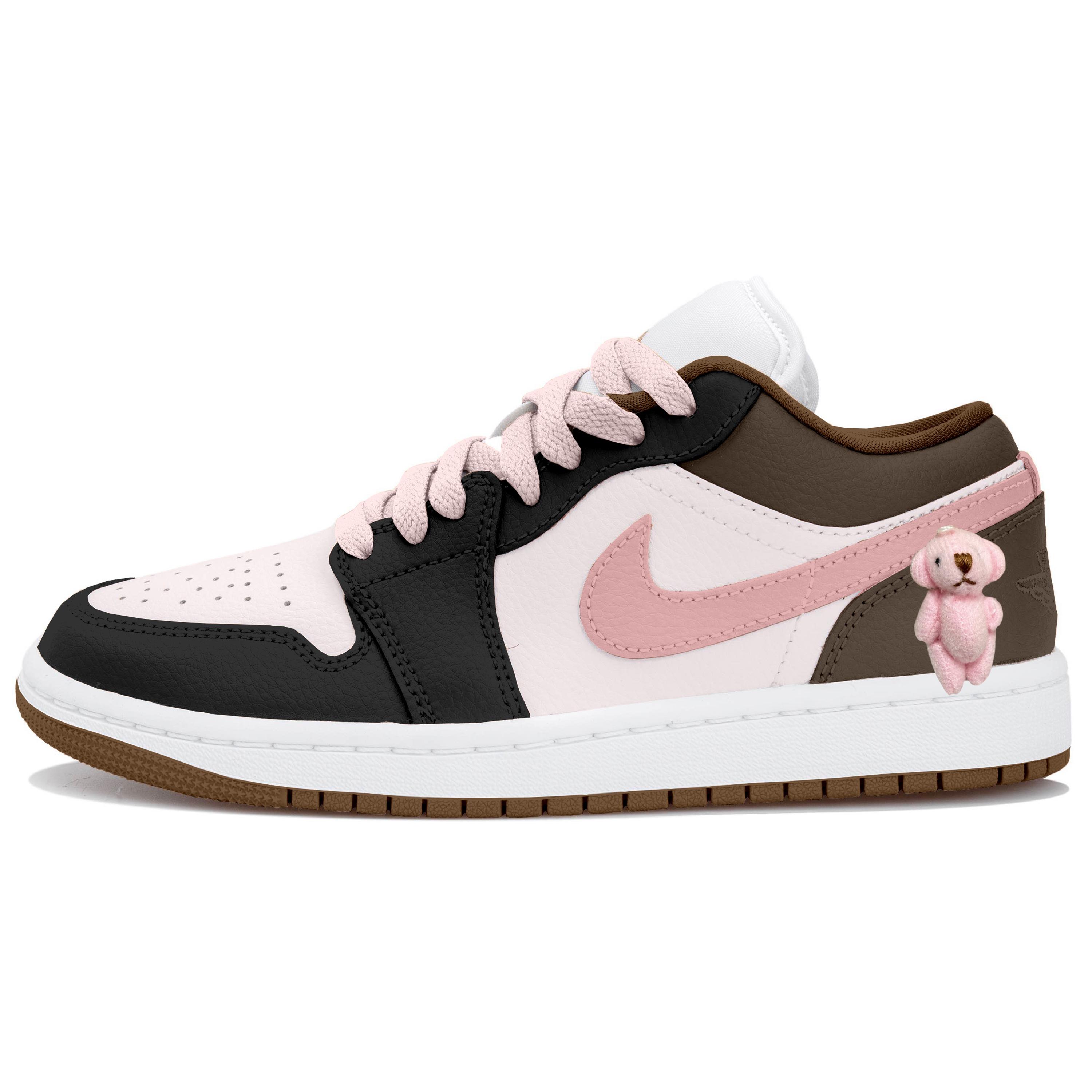 

Jordan Air Jordan 1 Slip Resistant Abrasion Resistant Low top Vintage Basketball Shoes Women s Black Brown Pink DC0774-202(Team-) 40