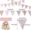 Triangle Bunting Flags 12M/40Ft Reusable Easy to Hang Banner for Wedding Birthday Bachelorette Party Decor