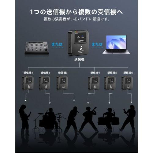 LEKATO MS-20 Wireless In-Ear Monitors, 2.4G IEM System with Low Latency, Transmitter and Receiver, Automatic Pairing, OTG Support, and One-to-One In-E