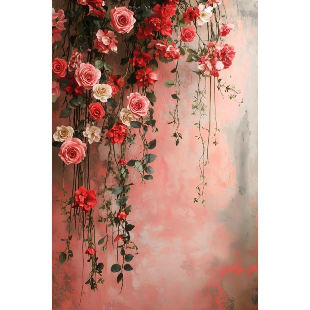 Spring Abstract Art Flower Banner Background Cloth, Adult Birthday Party Decoration Pregnant Woman Portrait Photography Backdrop