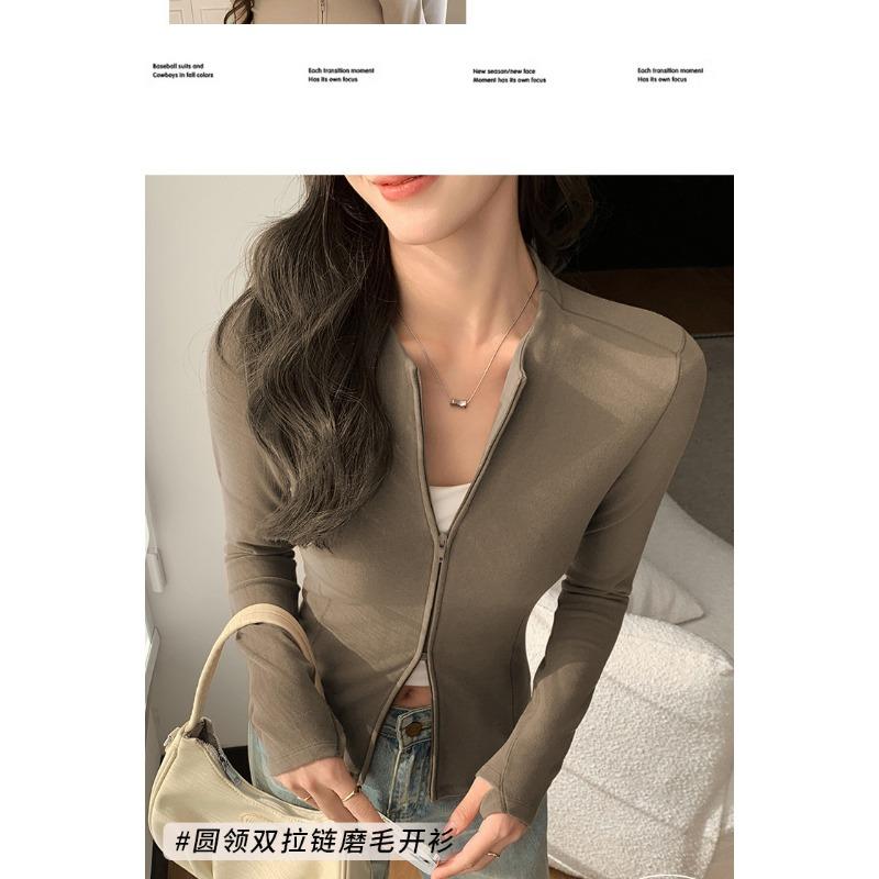 Cappotto Corto da Donna S Slim Fit Girocollo Manica Lunga con Zip Caldo Autunno Inverno