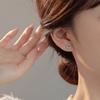 Real 925 Sterling Silver Hearts Blue Zircon For Women Fine Jewelry Elegant Fashion Hoop Earrings Wedding Gift