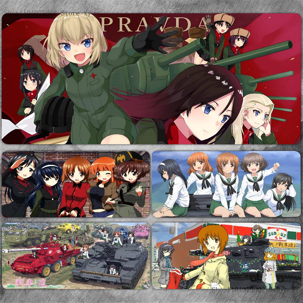 Classic Anime Girls Und Panzer Mousepad Large Keyboard Desk Mat Gaming Mouse Pad LockEdge Non-slip Mat