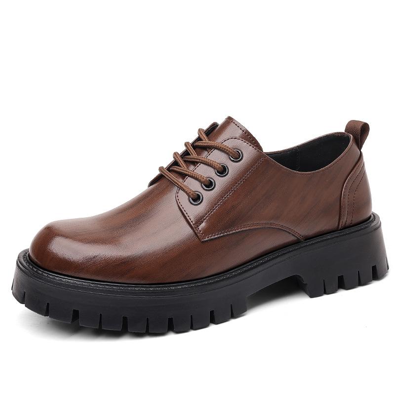 Sapatos masculinos de cabeça grande sapatos casuais de couro para jovens sapatos masculinos sapatos da moda estilo britânico masculino 2025