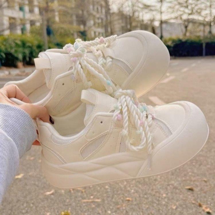 

Little white shoes women s 2025 new platform milk fufu shoes with skirts niche mesh breathable sports and leisure women s shoes 40