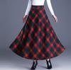 Tooxika New Oversized Woolen Half Skirt For Women With High Waisted Contrasting Plaid Hem Skirt