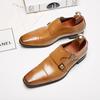 Pánské formální boty Monk Strap z pravé kůže 2024 - Japonský obchodní a svatební styl