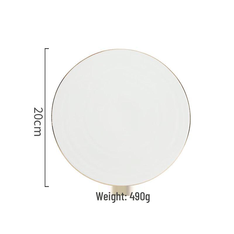 White Ceramic Gold Rim Flat Plate