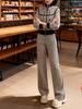 Women's European Style High-End Casual Sports Set: Spring Slimming Velvet Hoodie & Wide Leg Pants Two-Piece