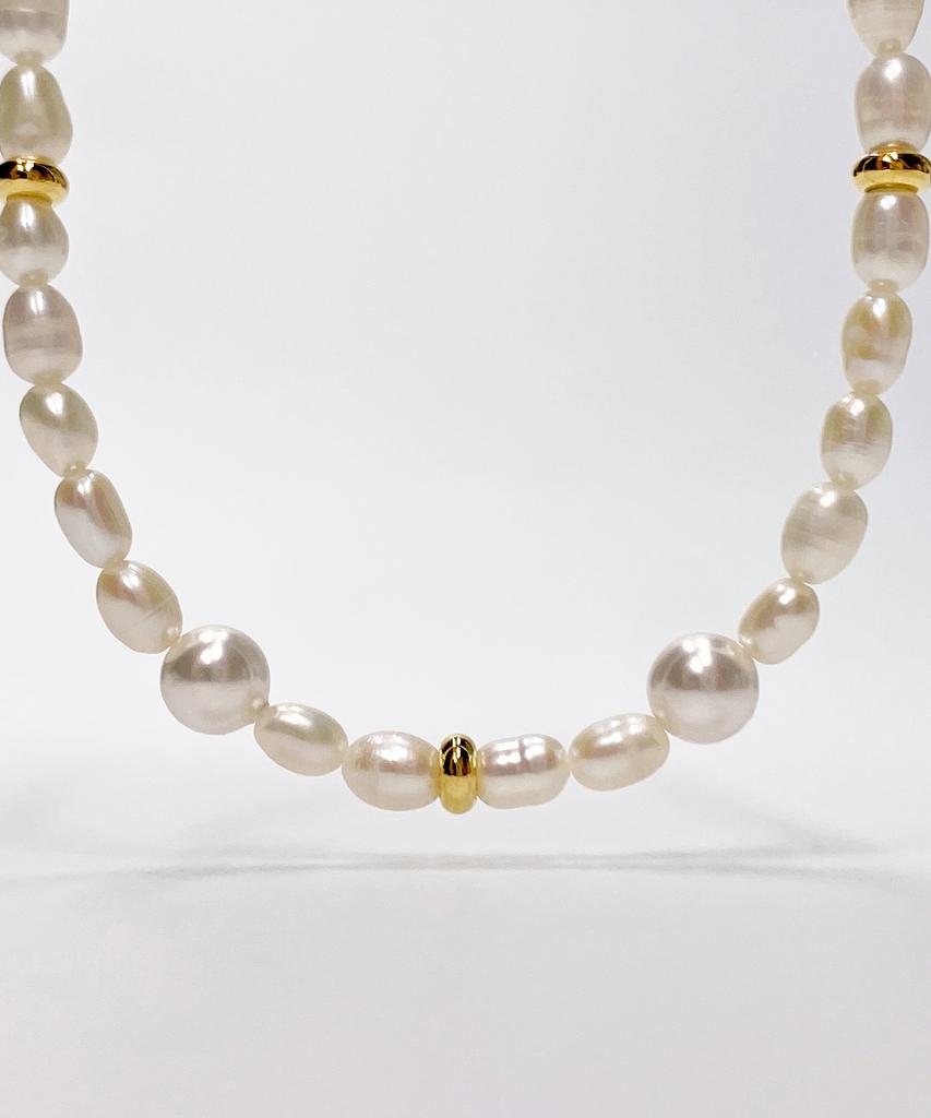 Kudos Freshwater Pearl + Crystal Pearl Necklace